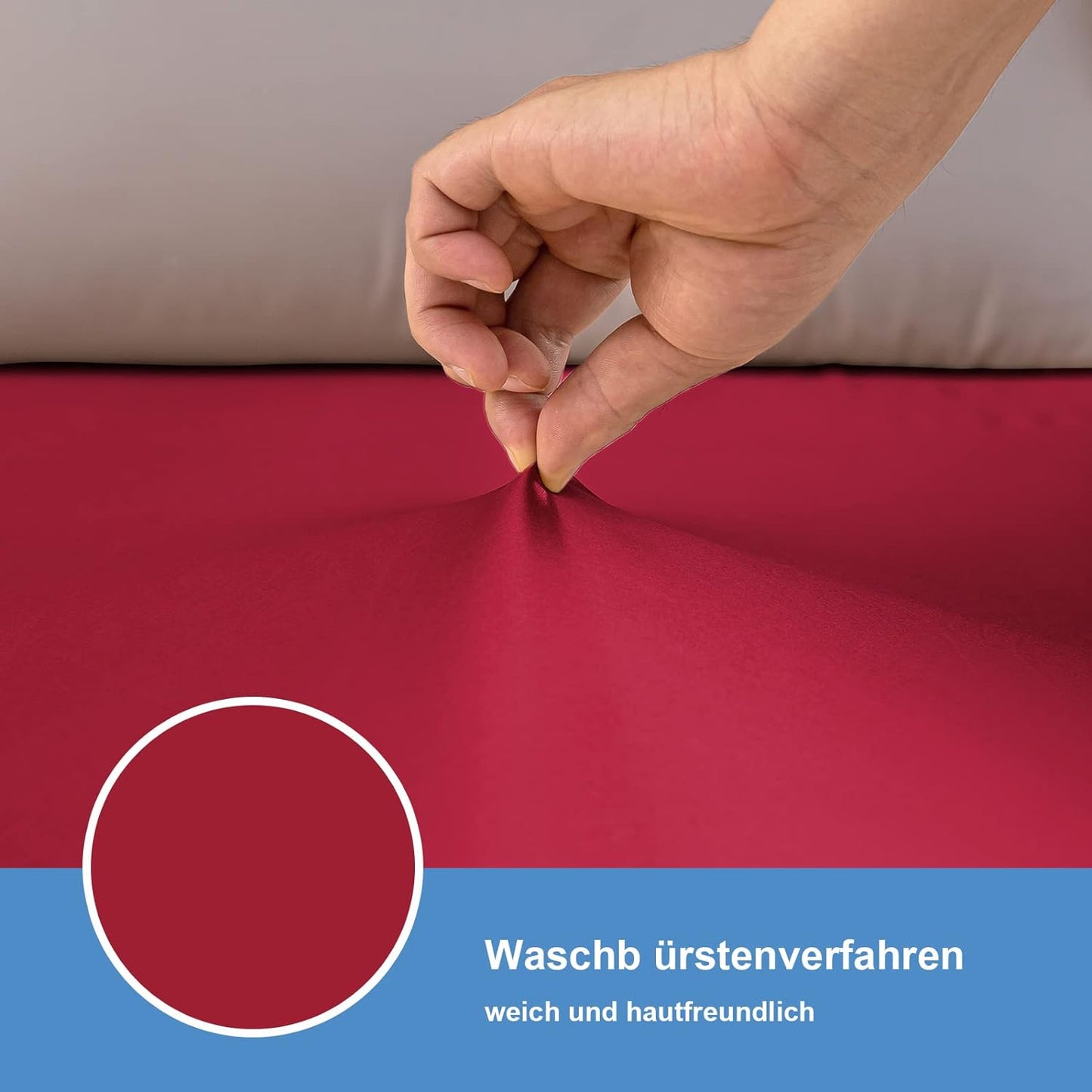 Satin-Spannbettlaken Weinrot