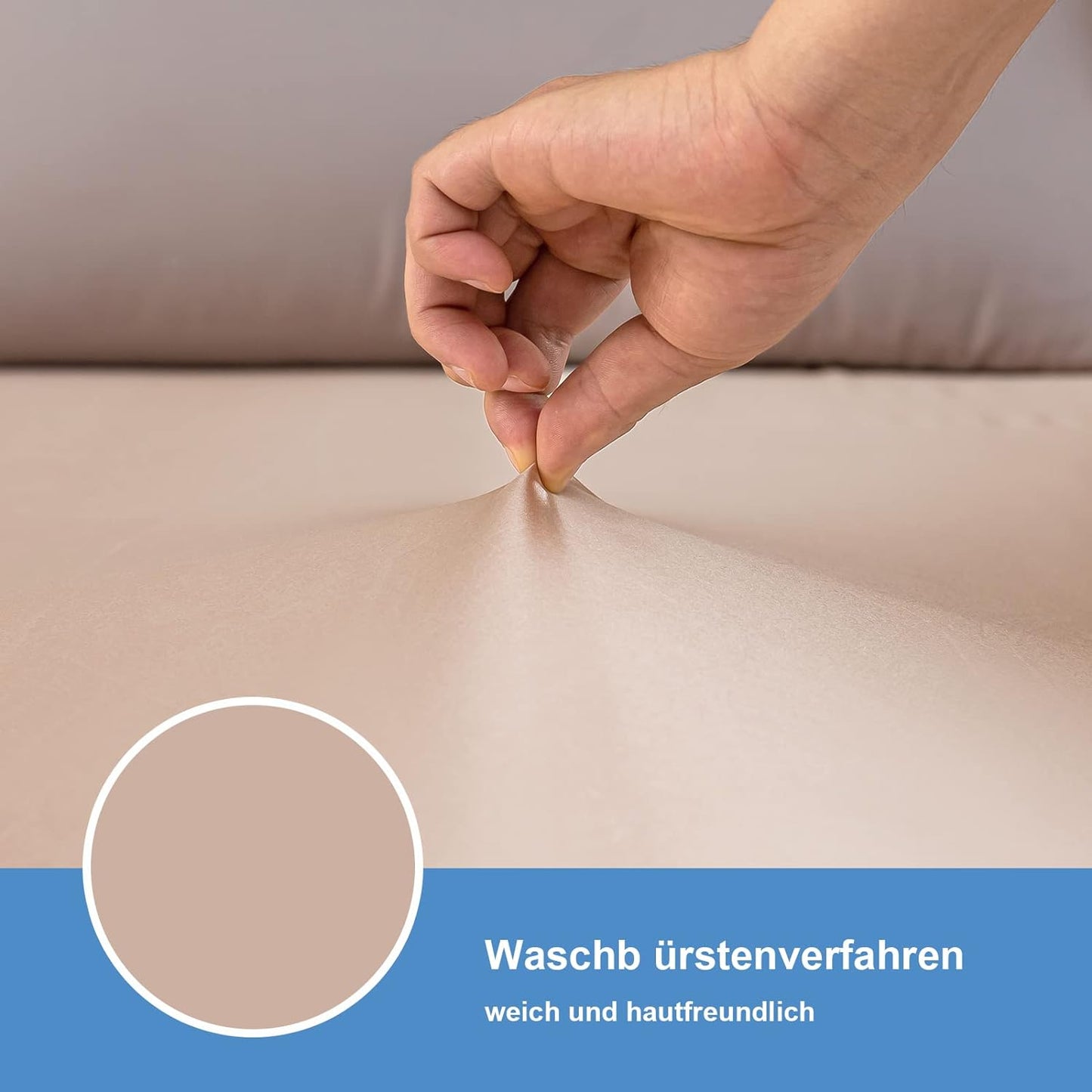 Satin-Spannbettlaken Beige