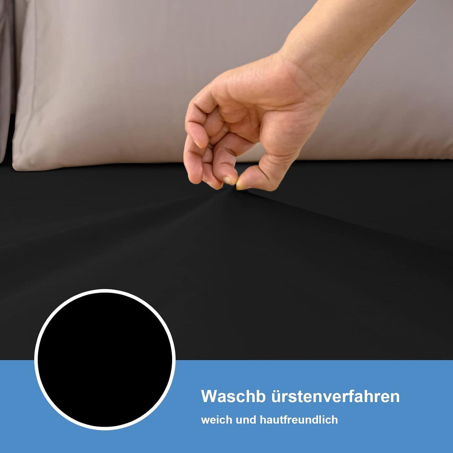 Spannbettlaken Schwarz