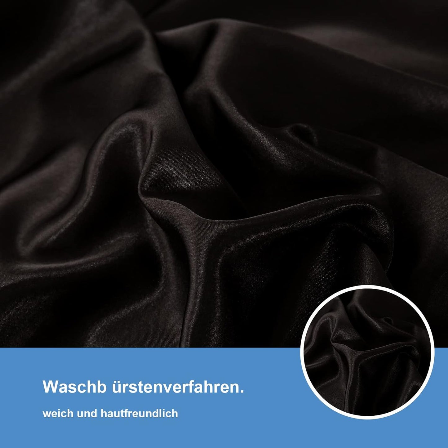 Satin-Bettwäsche Set Schwarz+Weiß
