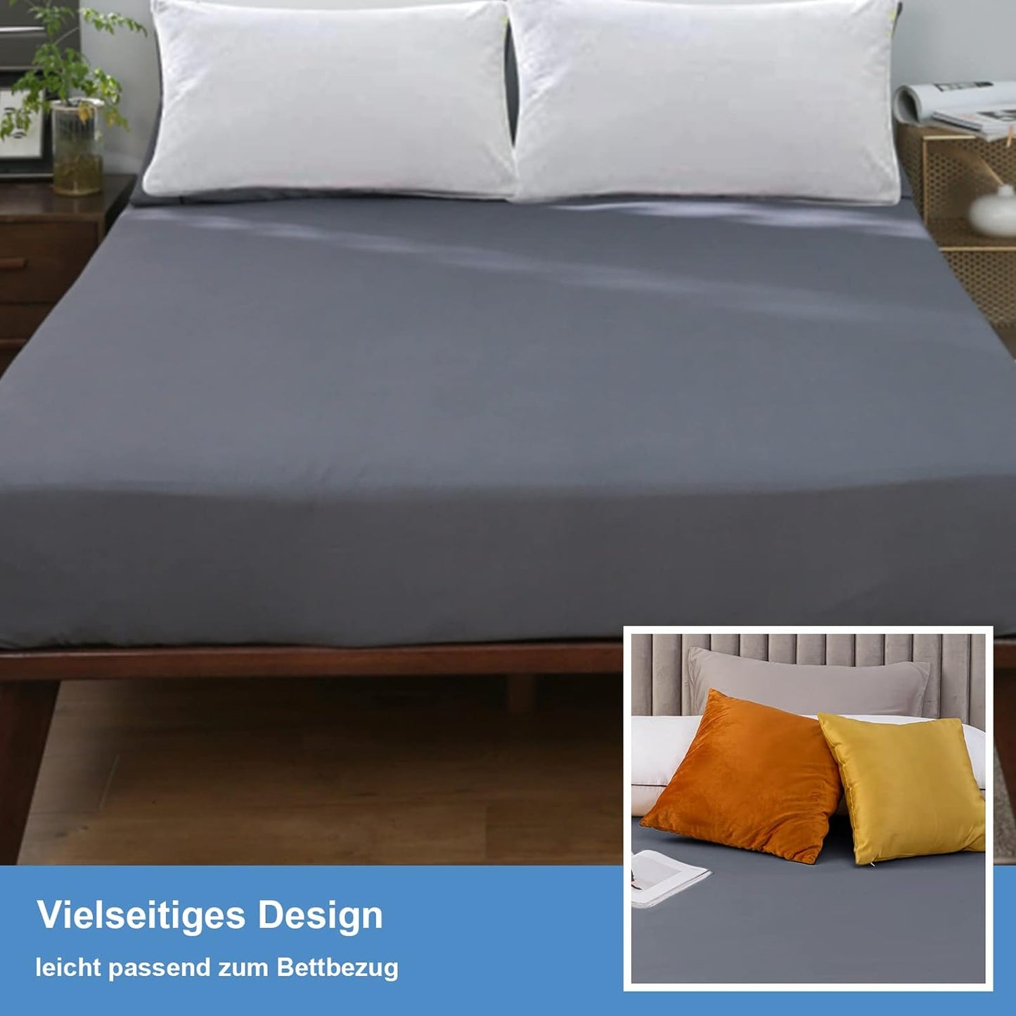 Spannbettlaken Dunkelgrau