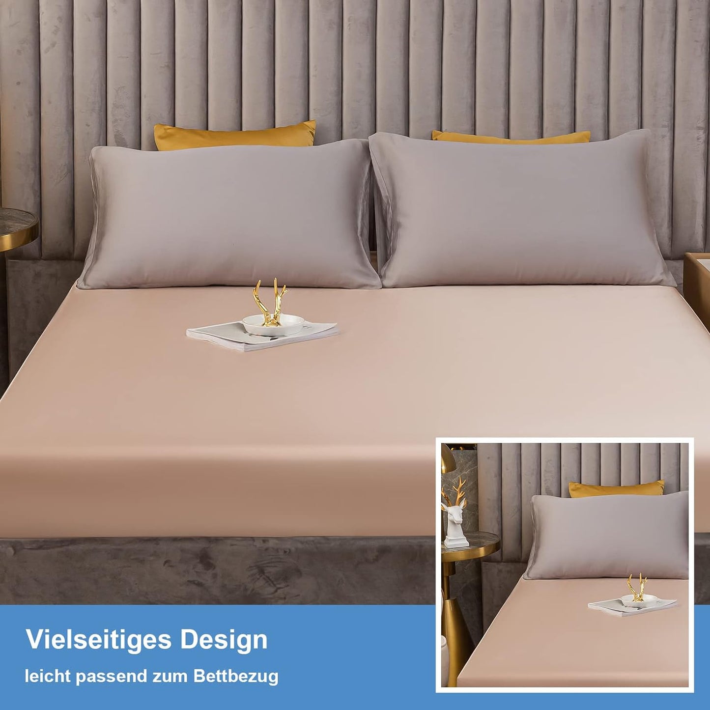 Satin-Spannbettlaken Beige