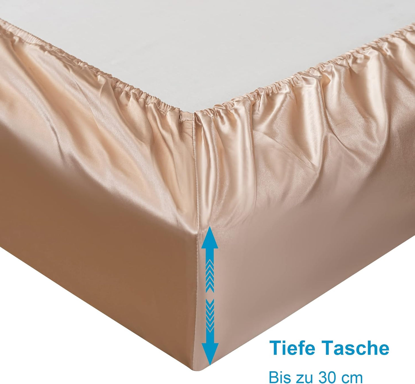 Satin-Spannbettlaken Beige