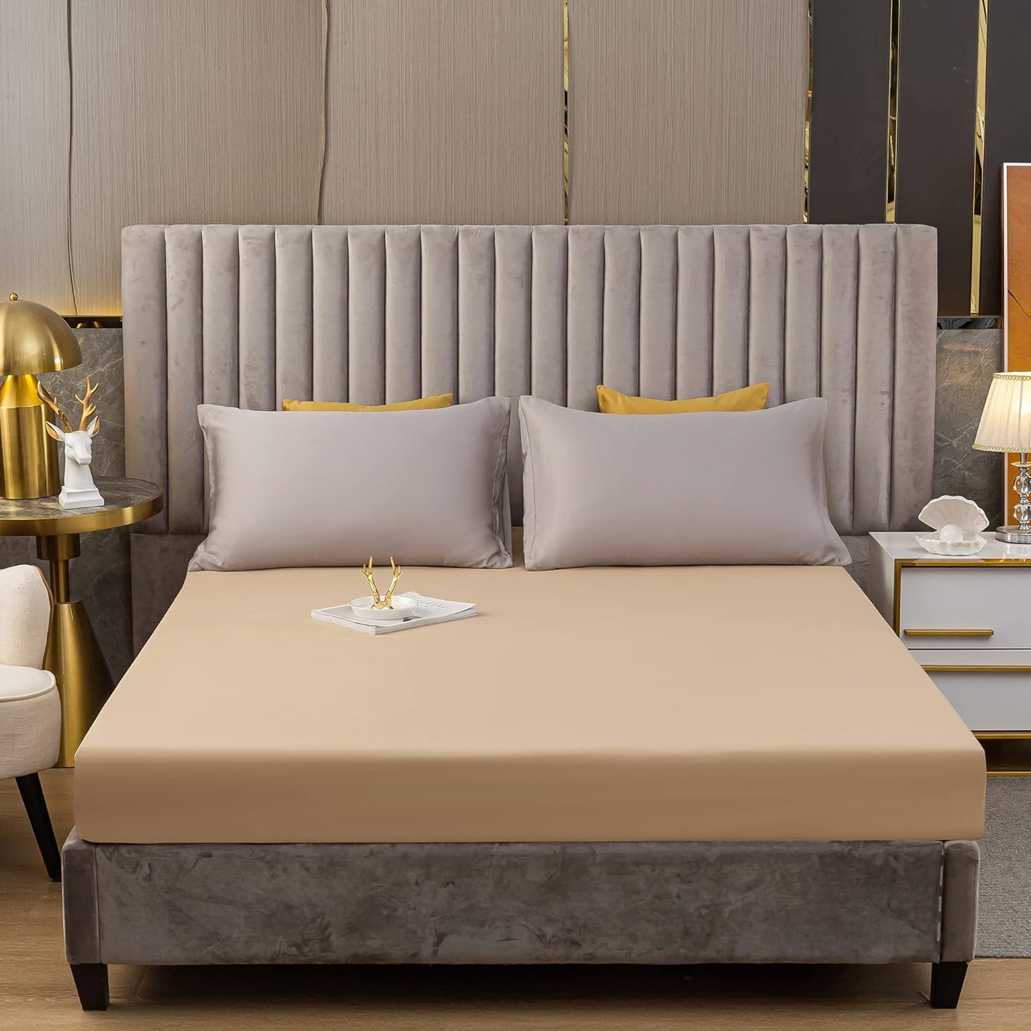 Spannbettlaken Beige