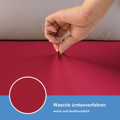 Satin-Spannbettlaken Weinrot