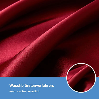 Satin-Bettwäsche Set Weinrot