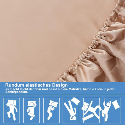 Satin-Spannbettlaken Beige