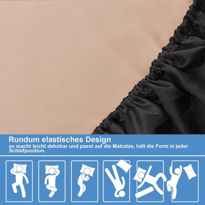 Satin-Spannbettlaken Schwarz